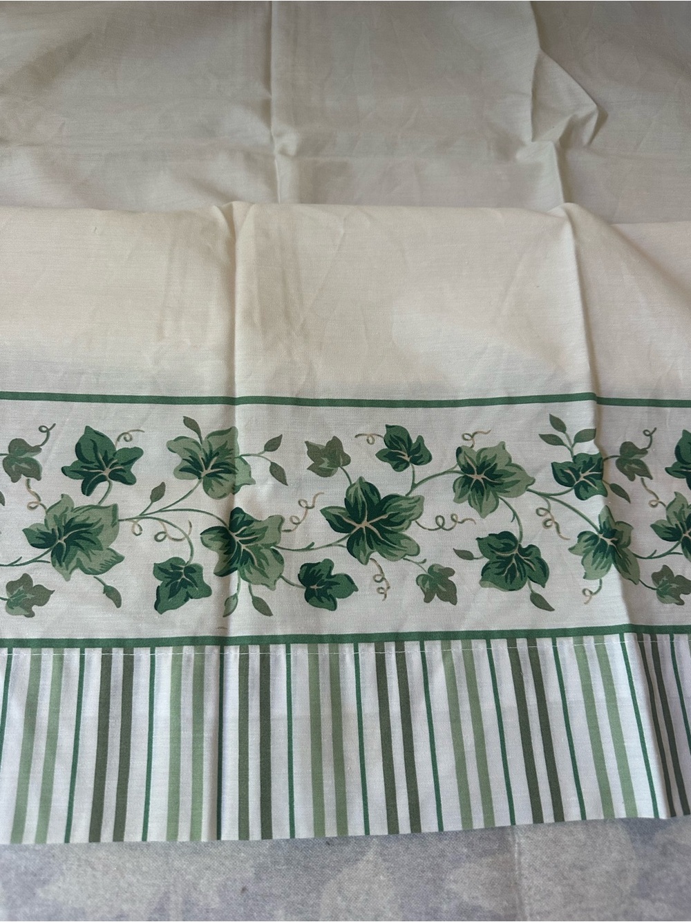 Green Ivy Border Printed Curtain Panels and Valences
